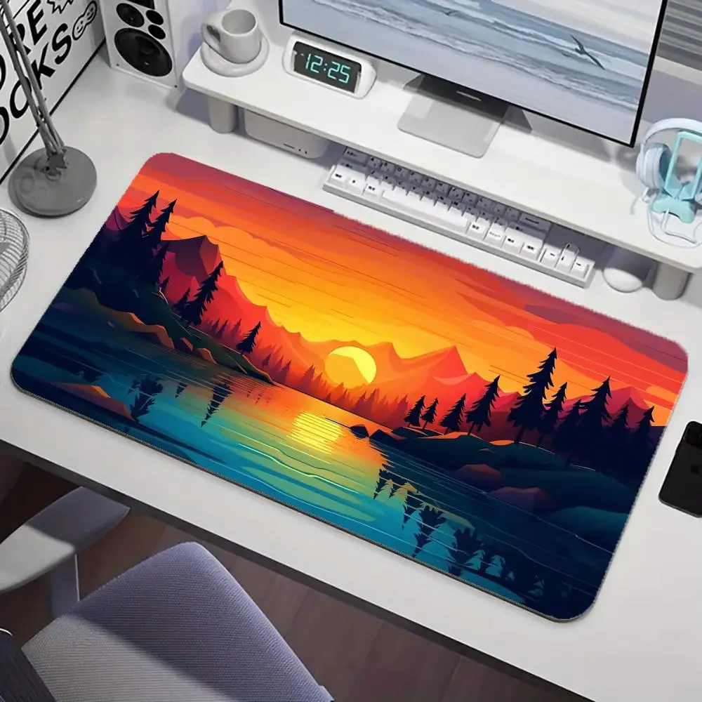 

Sunset Forest Magic Party Game Mat Durable Rubber for MTG and TCG Games 35X60cm Mouse Pad Office Desk Mats Party Friendly Design