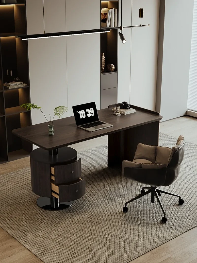 Italian light luxury modern high-end solid wood desk home living room study designer office study computer desk