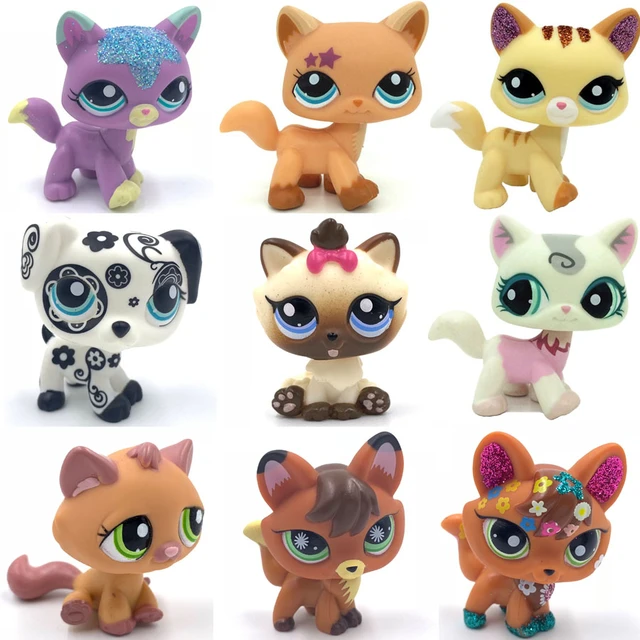 LPS CAT Littlest pet shop toys standing short hair cat original kitty fox puppy dog Old cute Bobble head toy AliExpress