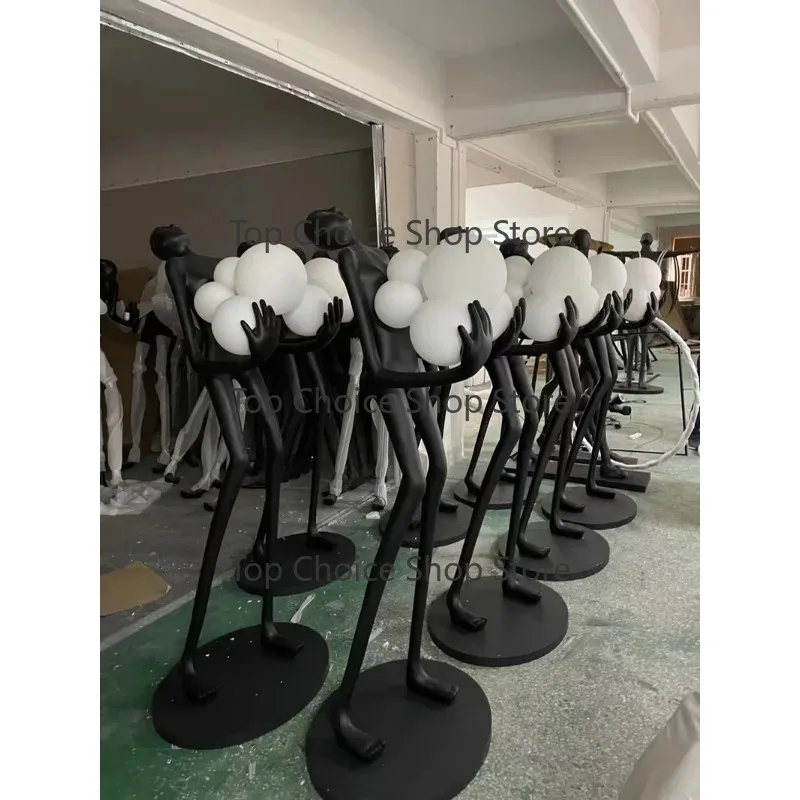 Nordic Resin Human‑shape LED Floor Lamp Warm Lighting Hotel Living Room Corner Decorative Lighting Device