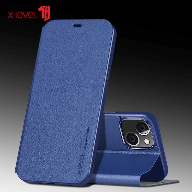 X-level Luxury Original Ultra Thin Slim Flip Case Leather Tpu Book Cover For Iphone15 14 Plus 13 Pro Max Phone Case