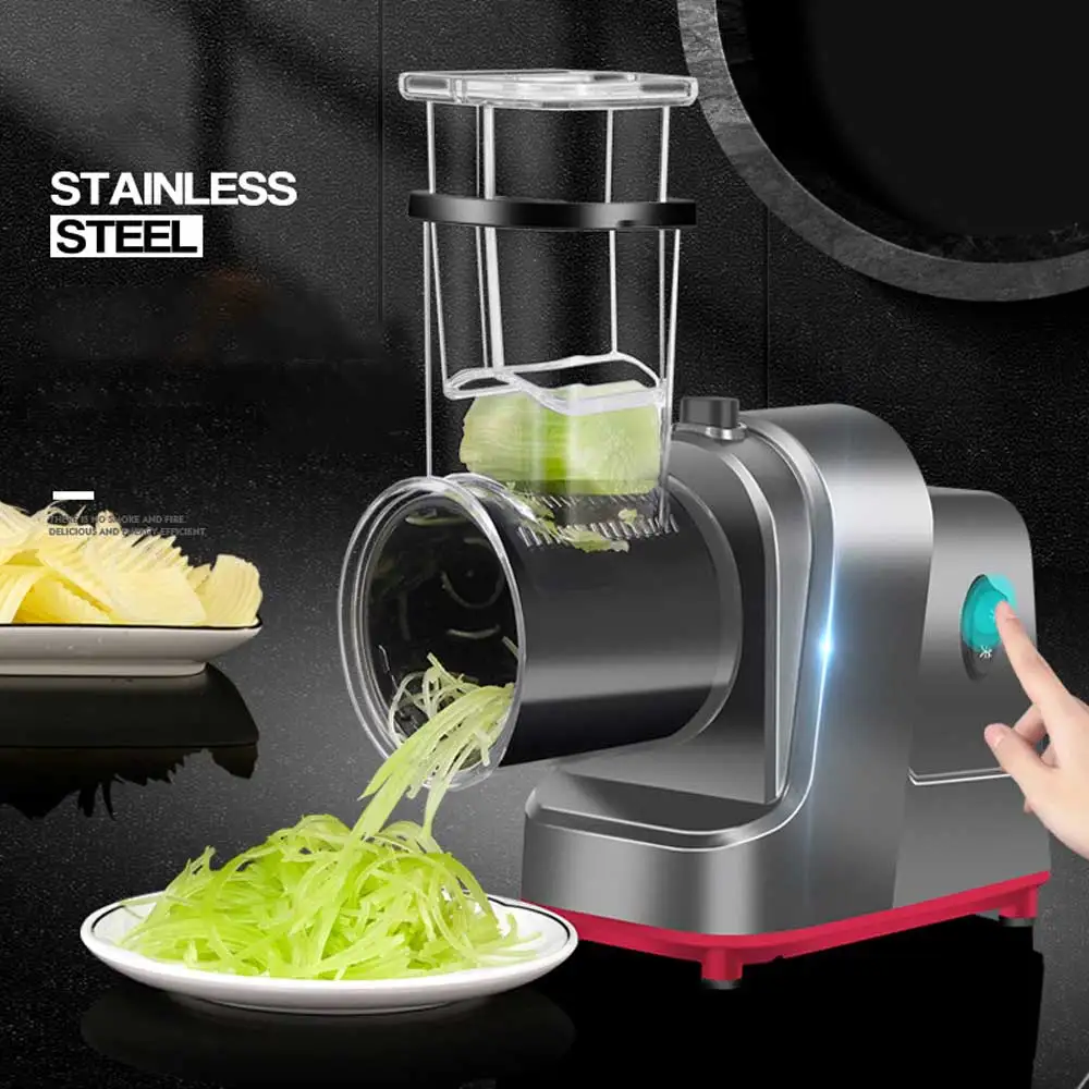 

5 knives Full-automatic Vegetable Slicer Electric Vegetable Cutter Multi-function Household Potato Slicer Keukenmachines English