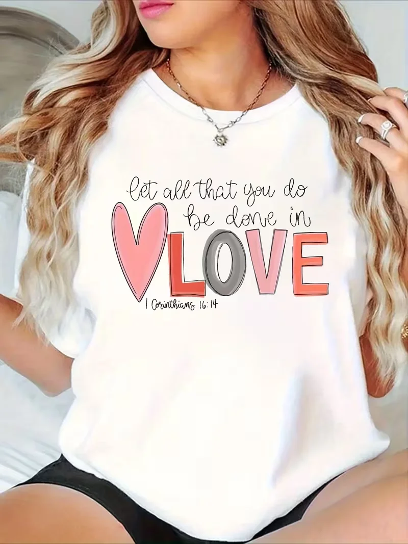 

May everything you do be out of love - Pattern Crew Neck T - shirt