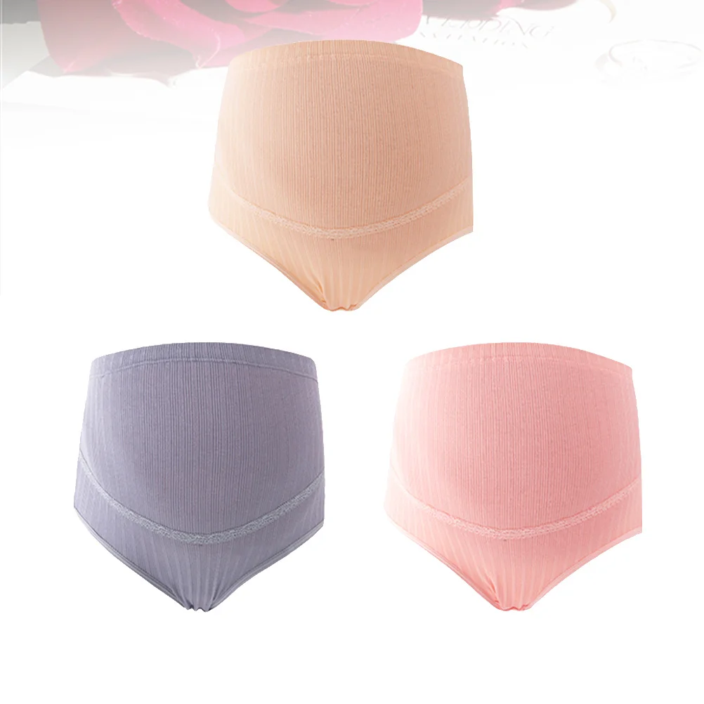 

3 шт., хлопковые трусики с высокой талией для беременных, мягкое эластичное нижнее белье для беременных с низкой талией, удобное нижнее белье для беременных