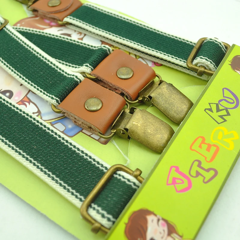 موضة 5 تصميم مخطط مزيج جيد 4 مقاطع الأطفال أطفال الحمالات للجنسين كليب على الأقواس مطاطا سليم الحمالات الأولاد الرباط حزام #2