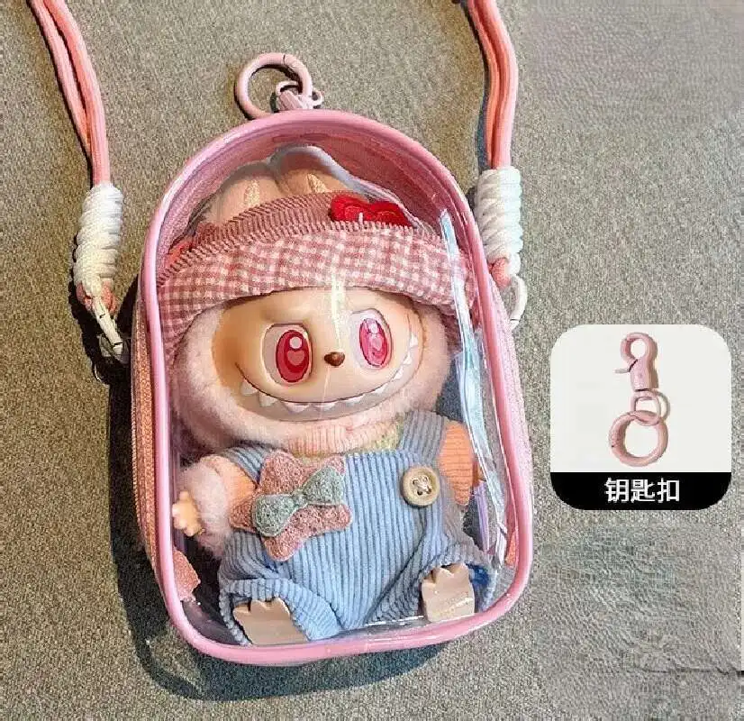 Labubu حماية حالة Labubu يجلس حزب 15 سنتيمتر القطن دمية الكتف الألم حقيبة PVC حقيبة التخزين Labubu