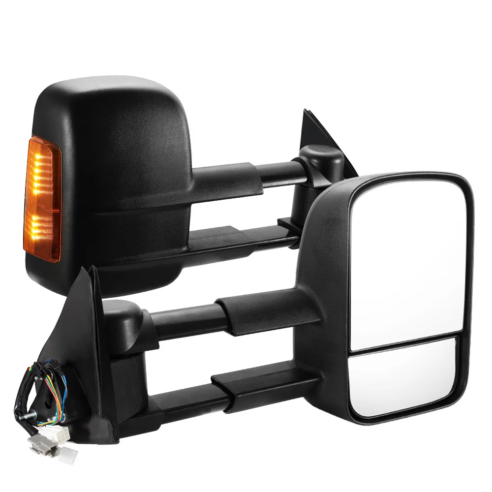 Black Pair Caravan Car Extendable Towing Mirrors For Holden Rodeo 2003-2008