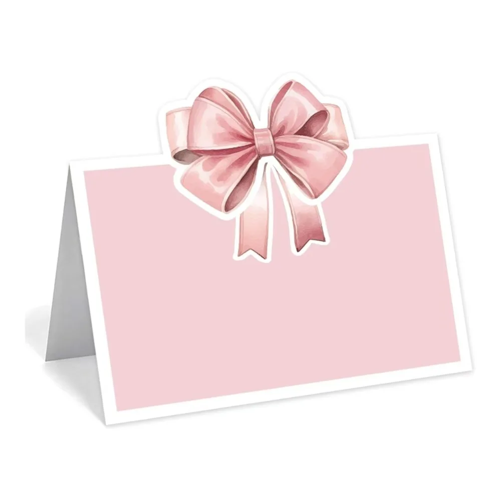 10/25/50pcs Pink Butterfly Name Place Card Seating Number Table Card Child Birthday Newborn Baptism Party Baby Gifts Card
