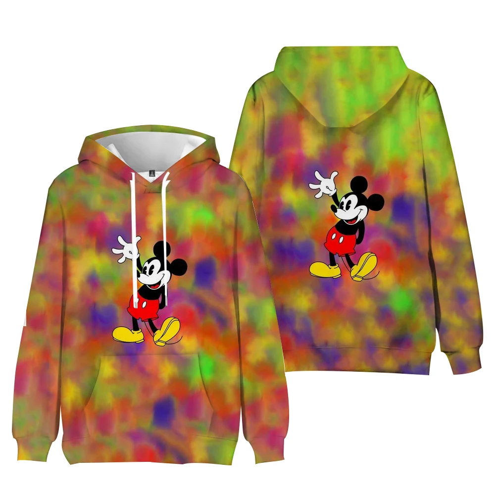 Autumn Mickey Mouse Print Hoodies Women Streetwear Polyester Long Sleeve Female Sweatshirt Loose Ladies Clothes