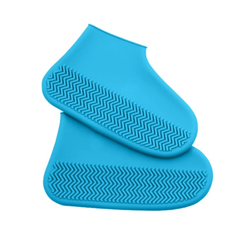 

4pcs Comfortable Waterproof Shoes Covers Silicone Reusable Rain Boots Non-slip High Elastic Overshoes Rainy Day