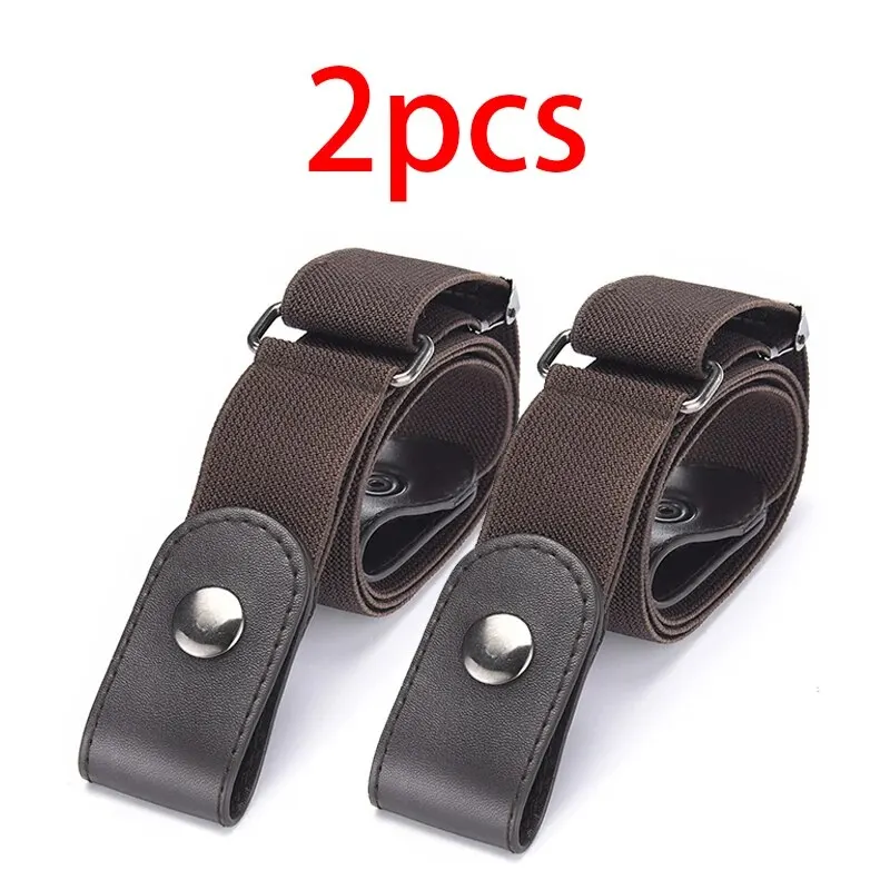 2 Stück verstellbares Stretch-elastisches Taillenband, unsichtbarer Gürtel, schnallenfreie Gürtel für Damen und Herren, Jeans, Hosen, Kleid, keine Schnalle, einfach zu tragen