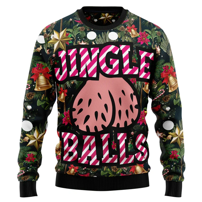 Jingle Bells سترة عيد الميلاد القبيحة للرجال سانتا كلوز 2026 سنة جديدة سعيدة هوديي للجنسين ملابس الشارع الشهير عطلة بلوزات الحفلات