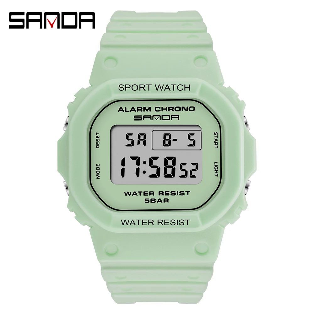 SANDA Fashion Simple Sport Watch Women Casual Military Watches Alarm Clock Resistant Waterproof Digital Watches Female 293