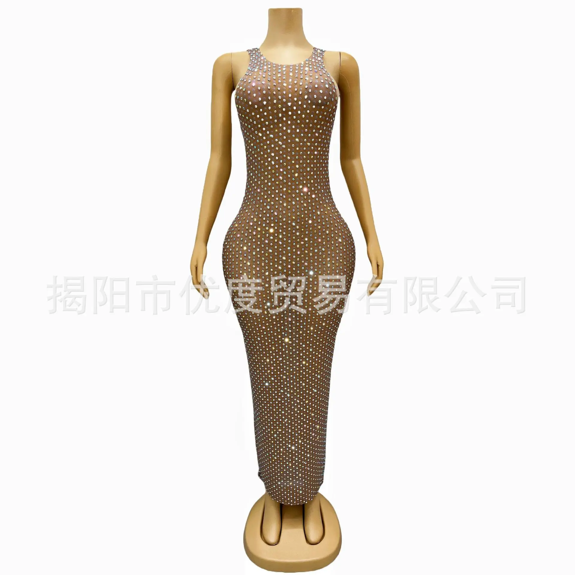 

Сексуальное высококачественное сетчатое платье со стразами на день рождения, длинное платье для бара, вечеринки, ночного шоу, солнечной системы, Vestidos Largos Elegantes Fiesta Mujer