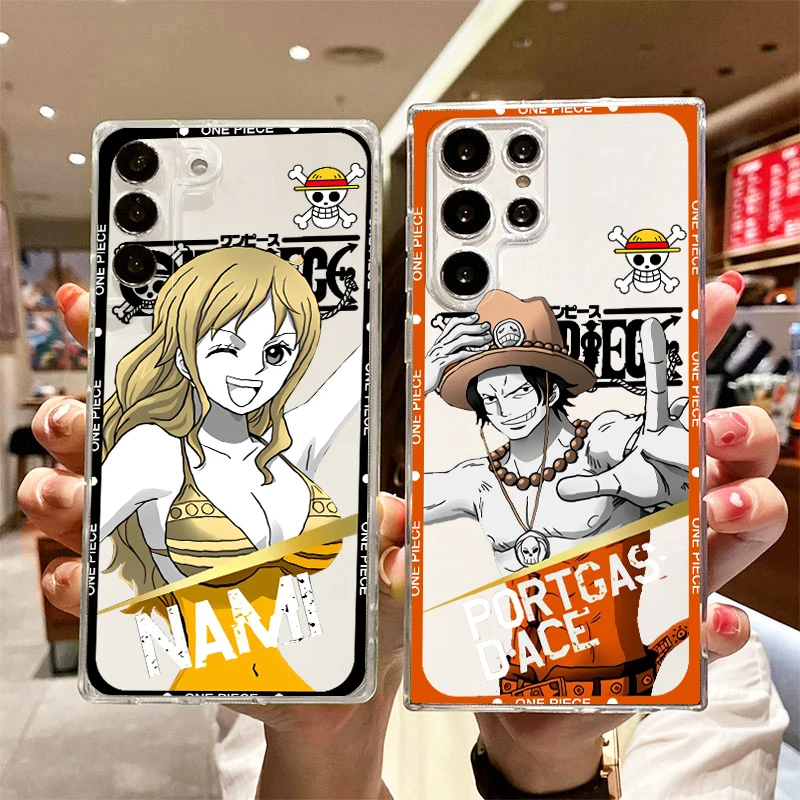 One Piece Nami Usopp Cute For Samsung S24 S23 S22 S21 S20 FE S10 S9 S8 Plus Ultra Pro Lite 5G Transparent TPU Phone Case