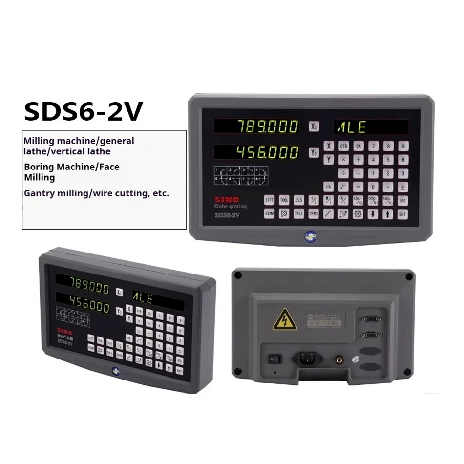 SDS6-2 فولت/3 فولت عالية الدقة مخرطة الصينو آلة طحن 2 محور القراءة الرقمية DRO TLL المدخلات AC110V/220 فولت مقياس اثنين محاور العرض