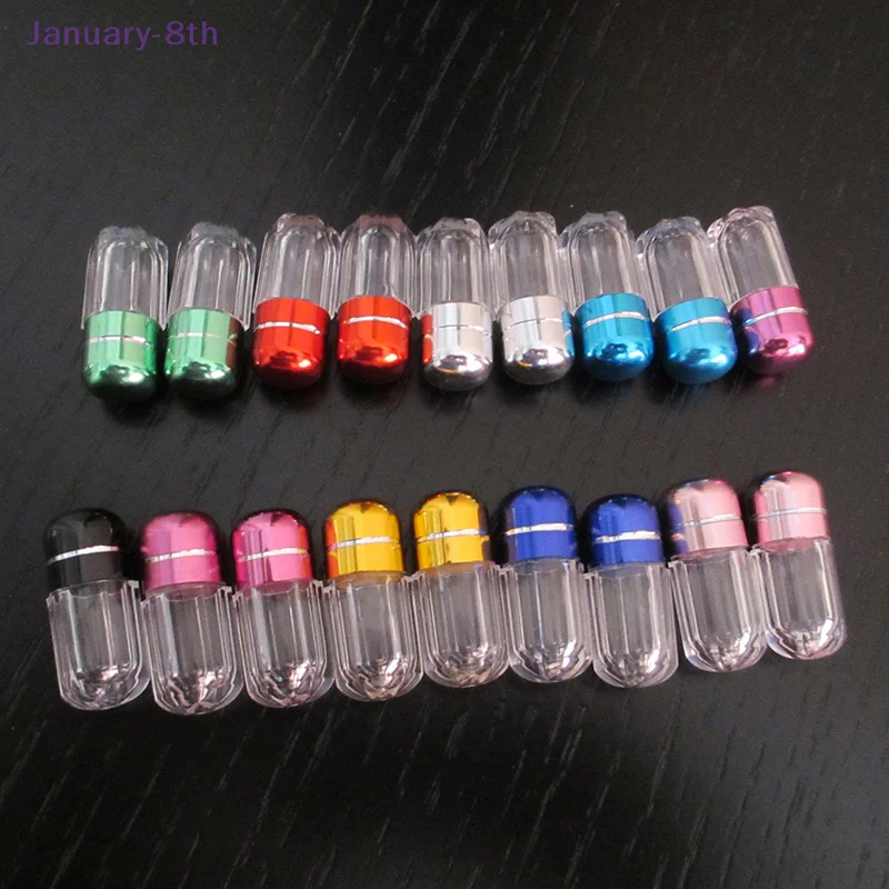 10Pcs Refillable Empty Small Capsule Bottle Pill Medicine Bottles With Container Shell Plastic Travel