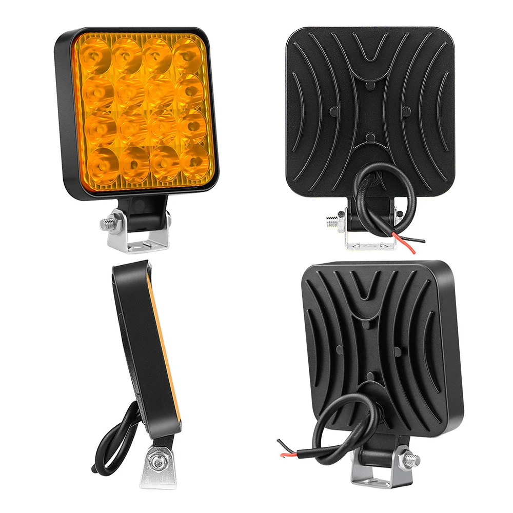 12V 48W Waterproof LED Work Light Bar Mini Square Spotlight Off Road Driving Light Headlight for Car Truck Boat SUV Motorcycle