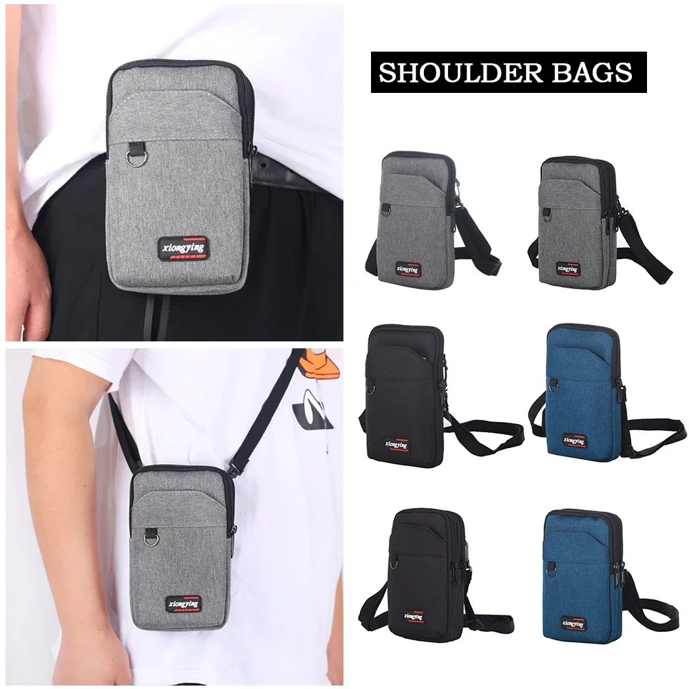 

Холщовая сумка через плечо, мужская однотонная сумка через плечо, мужская повседневная модная сумка для телефона, маленькая квадратная сумка для кемпинга и охоты, кошелек