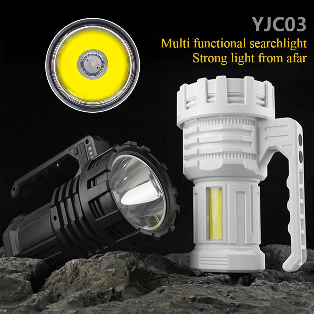 

High Power Led Flashlights USB Rechargeable Camping Work Light Multi Functional Portable Light Solar Charging 6 Lighting Modes