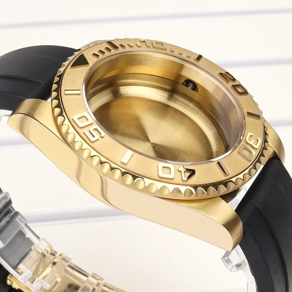 40mm 20ATM Uhrengehäuse NH 35 Gummiarmband Saphirglas für NH35 NH36 NH34 4R 7S26 Miyota 8215 ETA 2824 Gold Silber Gehäuse NH35 Yacht – Detail 15