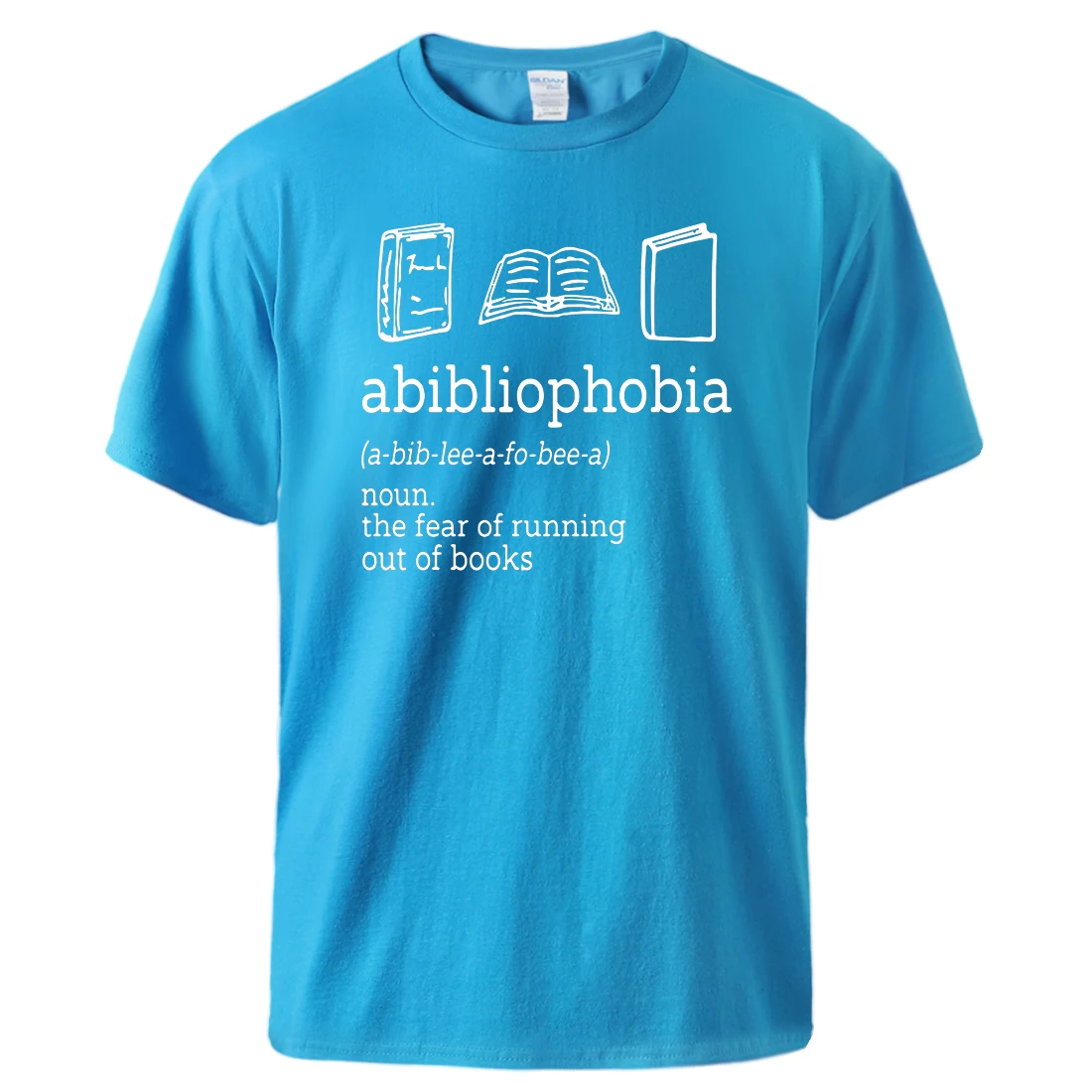 Abibliophobia Noun The Fear Of Running Out Of Books Men'S T-Shirt Cotton Soft Tshirt Fashion Classic Top Basic Loose Tee Shirt