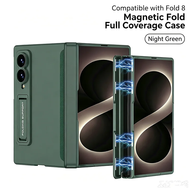 GKK Magnetisches Scharnier-Schutzgehäuse für Samsung Galaxy Z Fold 8 Ultra 7 6 5 Stand Matt Harte PC-Hülle für Samsung Z Fold 4 – Detail 2