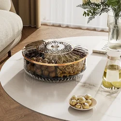 Rotatable Snack Storage Box Fruit Platter Creative Dried Fruit Snack Plate Household Airtight Container Snacks Dish Decoration