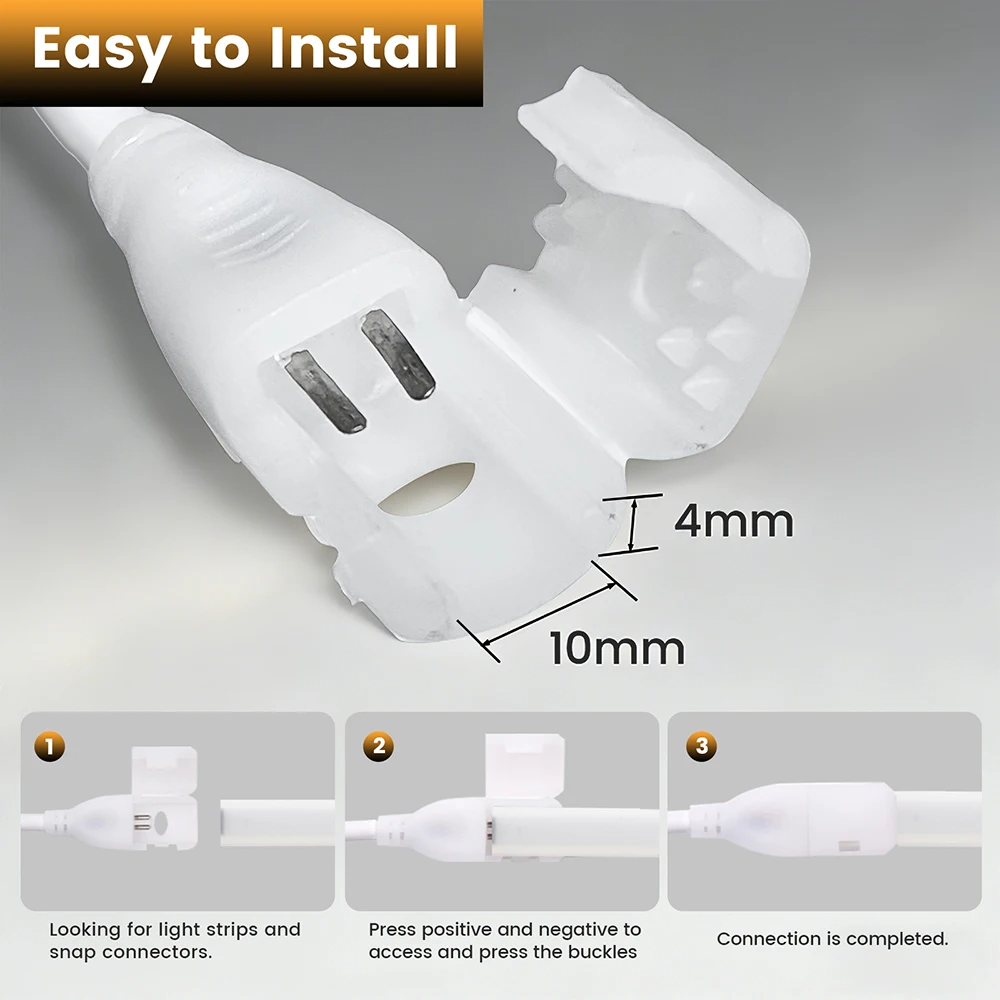 AC 220V 230V COB Strip Light Connector EU Power Plug 288 LEDs/m with 4Key Dimmer 100cm Led Light Cable Light Accessories Plug view 5