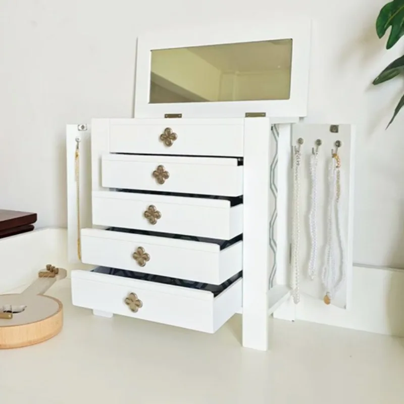 Necklace Jewelry Box Wedding Rings Jewellery Storage Boxes Large Capacity Organizer Case Solid Wood Exquisite Bracelet Cases