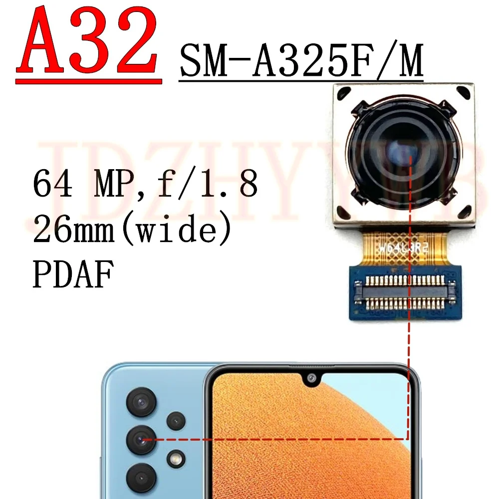 

Передняя задняя камера для Samsung Galaxy A32 4G A325F A325M Фронтальная камера для селфи Широкая задняя основная камера Модуль гибкого кабеля Запасные части