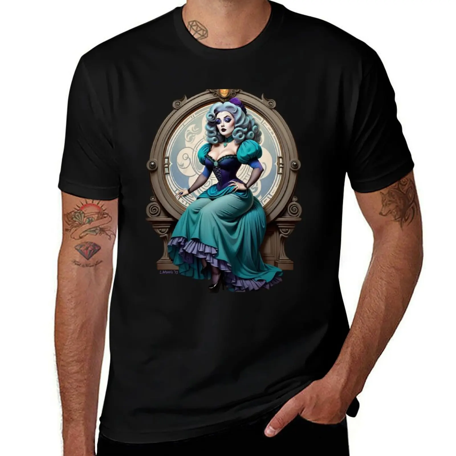 

Leota Pinup style art T-Shirt oversizeds blacks sports fans designer shirts Men's t shirts