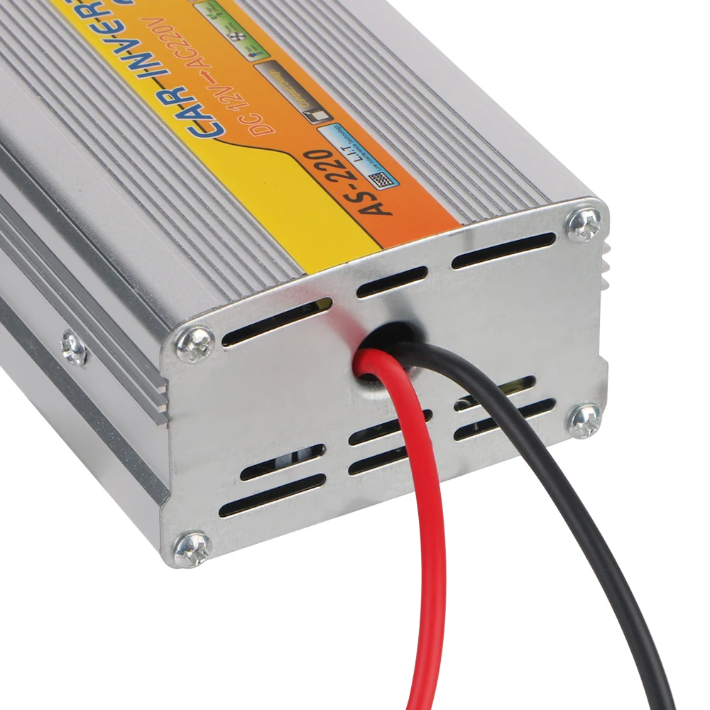 DC 12V zu AC 220V 220W Stromwandler mit USB-Anschluss, Batterieklemme, USB-Spannungstransformator, tragbarer, fahrzeugmontierter Solar-Wechselrichter – Detail 12