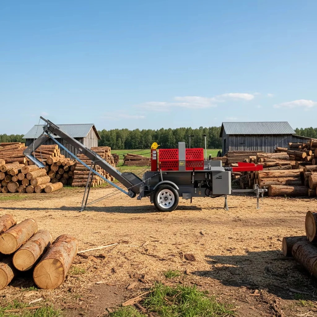 YG Firewood Processor 25T Manual Log Splitter 15HP Petrol Engine High Output Forestry Gear For Sale