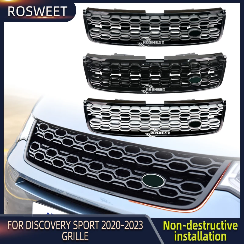 

ABS Grille Front Bumper Intake Hood Mesh Grill Honeycomb For Land Rover Discovery Sport L550 2020 2021 2022 2023 Car Accessories