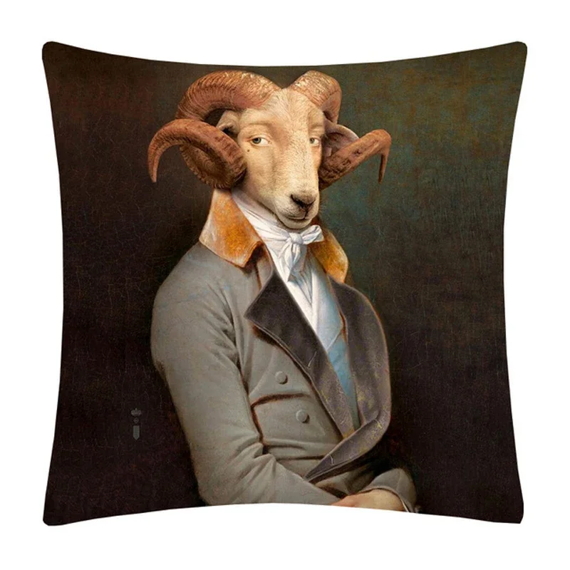 Nordic Art Decorative Pillowcase Fashion Animal Deer Rabbit Print Cushion Covers Soft Pillow Covers Sofa Home Decor