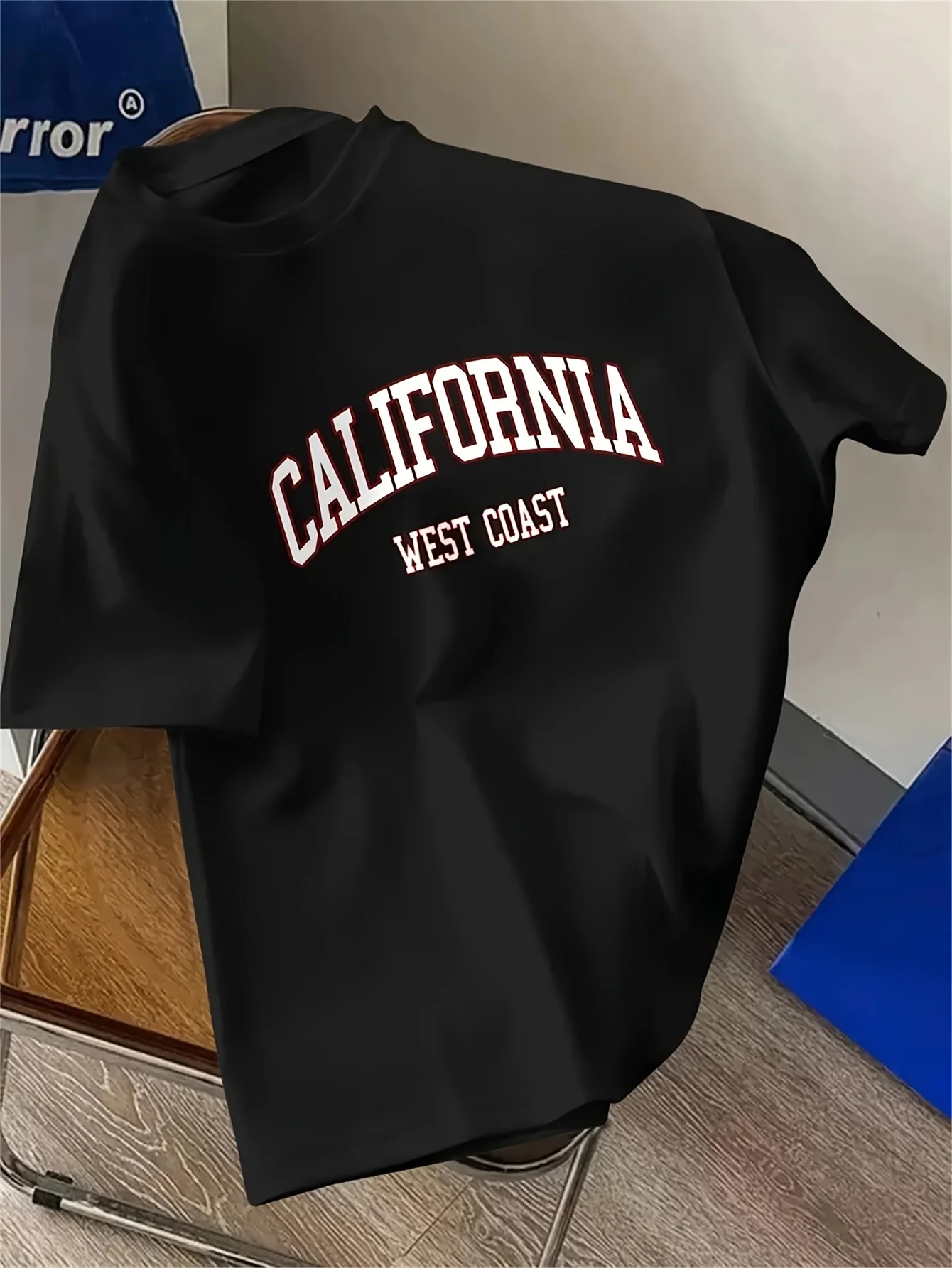 California West Coast Varsity Style Print on Premium 100% Cotton Mens T shirt Perfect for Summer Casual Streetwear