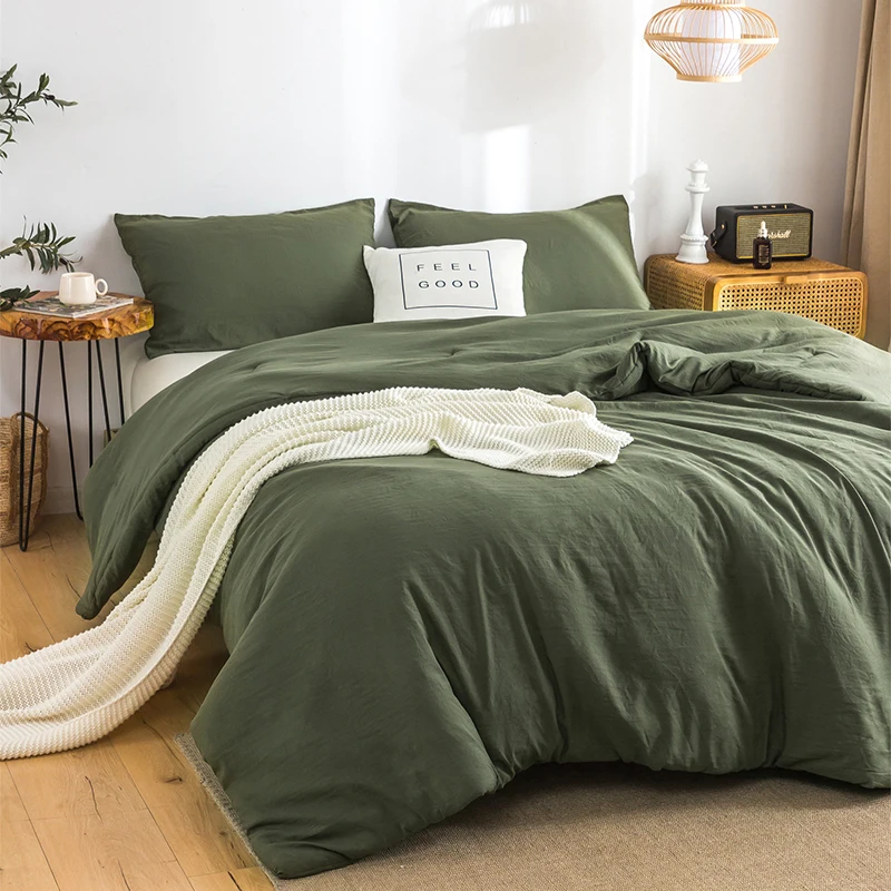 

Dark Olive green Twin size lightweight Bedding comforter set and pillow sham Lightweight single bed Ultra-Soft Cozy All Season