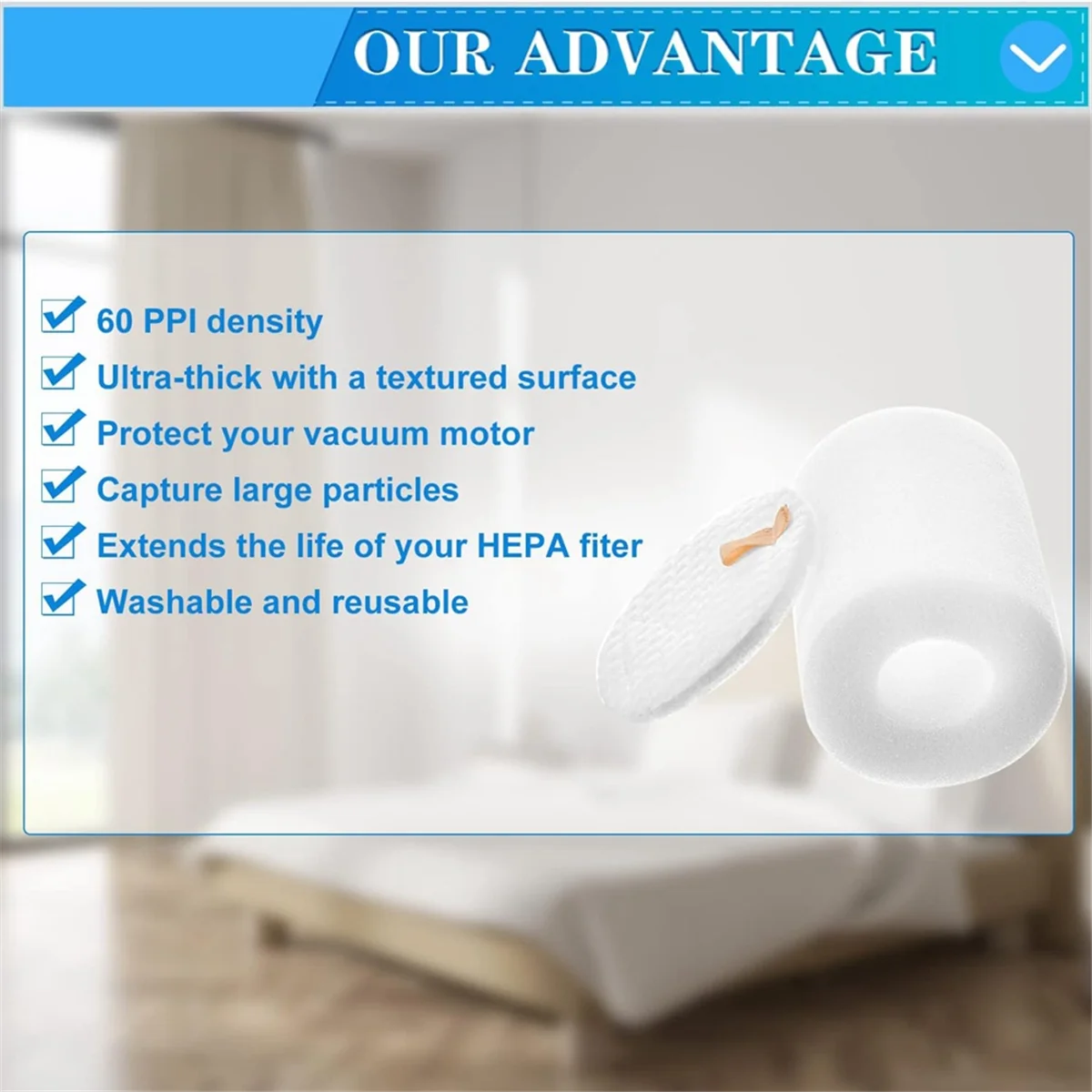 ใหม่กรองผ้าฝ้ายสําหรับ AI หุ่นยนต์สูญญากาศ RV2310 RV2310AE AV2501S AV2501AE RV2502AE เปลี่ยนฐาน Pre-Motor ตัวกรอง