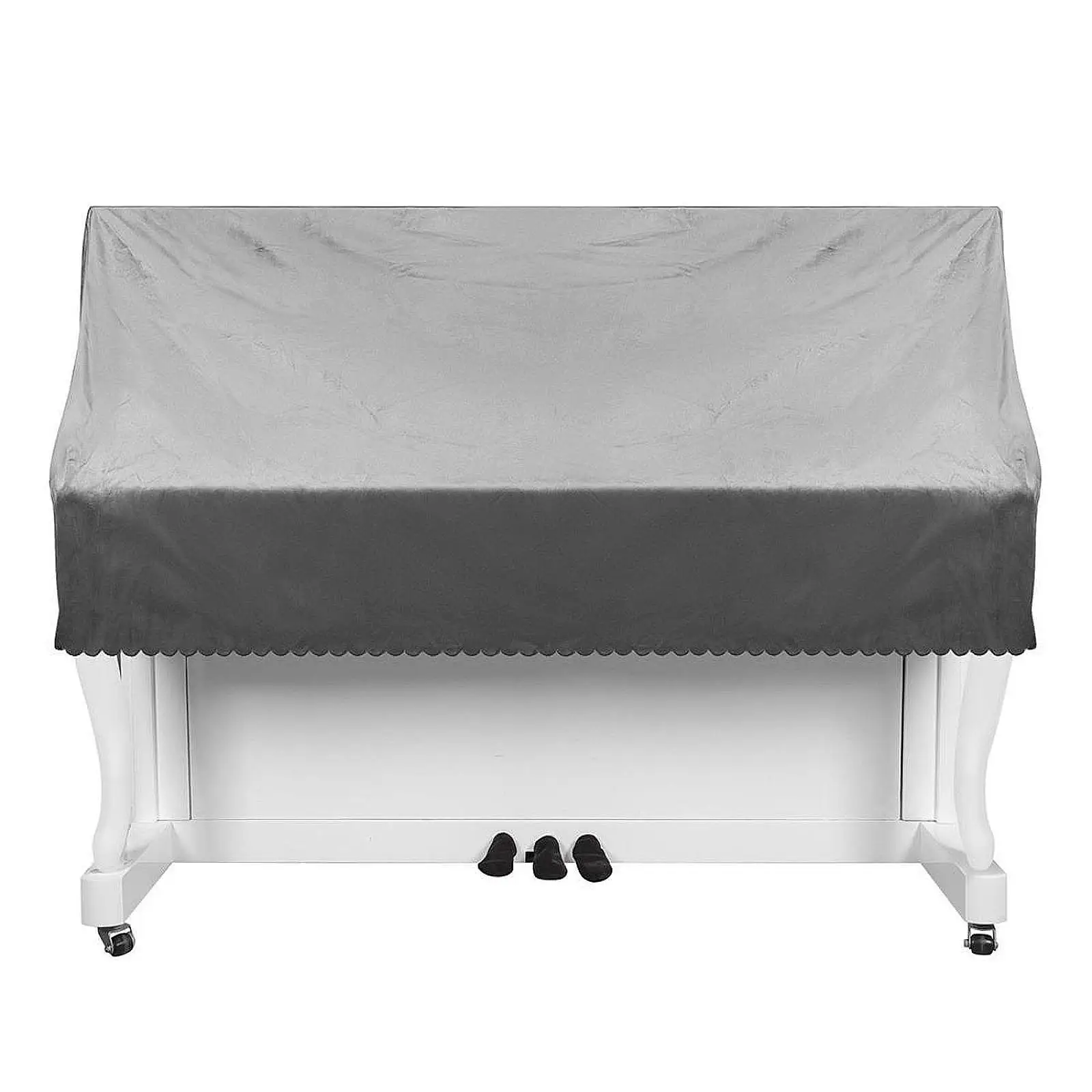 Flannel Upright Piano Dust Cover with Macrame Edge Chair Bench Cover Set Vertical Protector for 1.6m Pianos