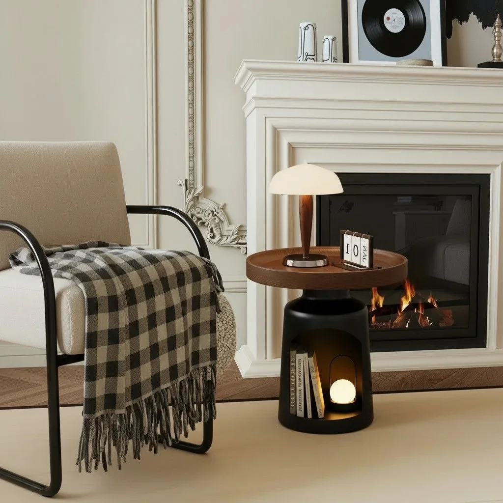 DSA solid wood round sofa side few household bedrooms round corner few B & B hotel bedside small table