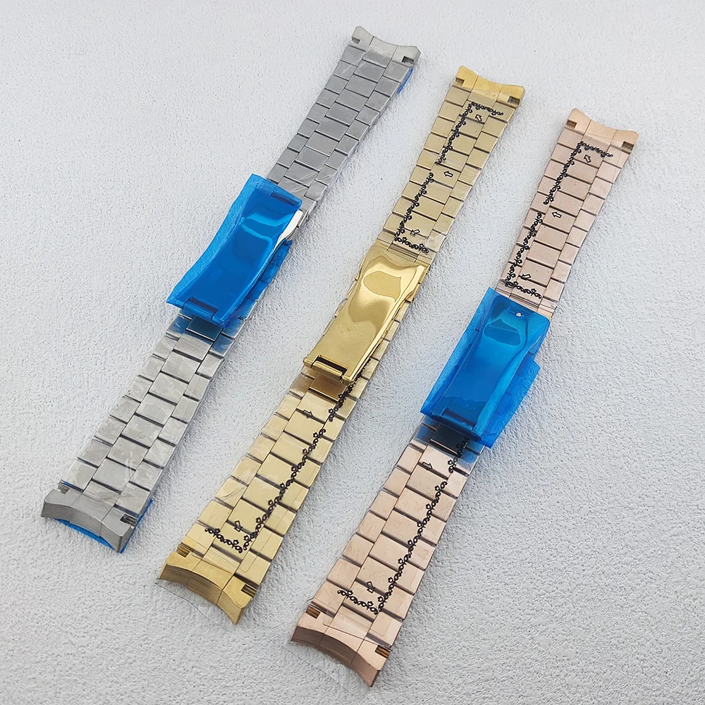 watch band 20mm  gold rose gold  bracelet  stainless steel watch strap folding buckle suitable for  39mm watch case 8285 case