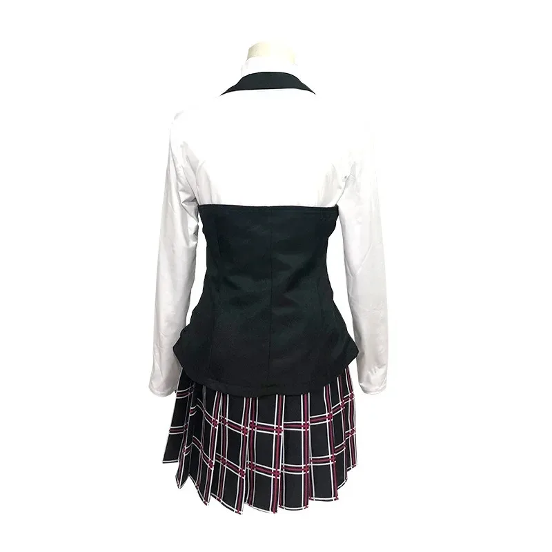 

CyAnime Persona Makoto Niijima Cosplay Costume Long Sleeve Knitted Top Printed Skirt Stockings Vest Wig Japanese Schooluniform