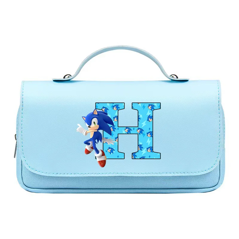 Sonics Storage Bag Printing Cartoon Pencil Bags Large Capacity Character Pen Bag Kawaii Pencil Case Holiday Kids Birthday Gifts