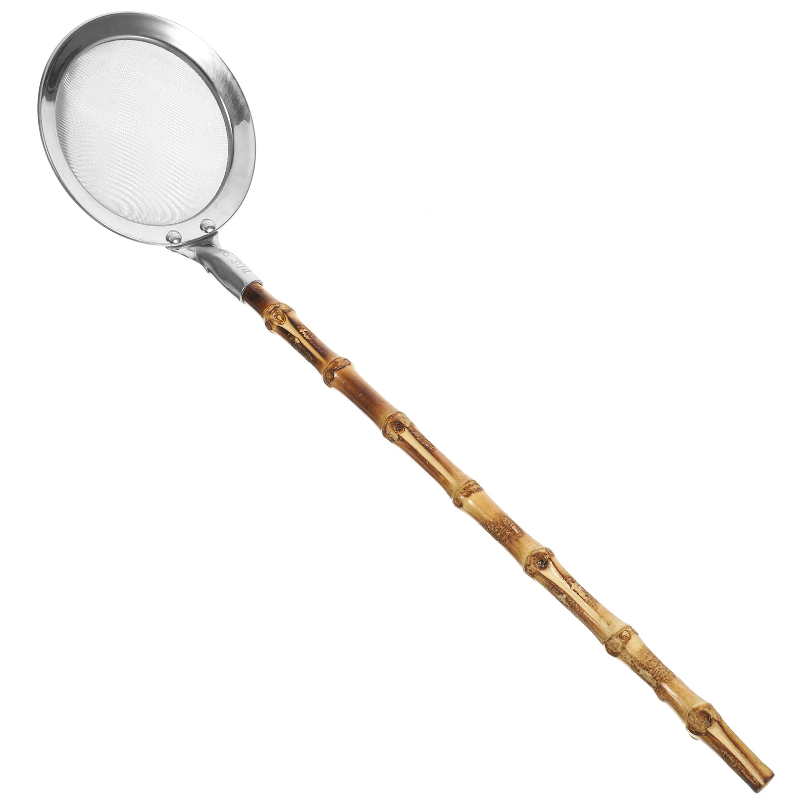 

Stainless Steel Kitchen Colander Spoon Bamboo Handle Mesh Design Oil Filter Strainer Ladle Cooking Tool Colander Ladle