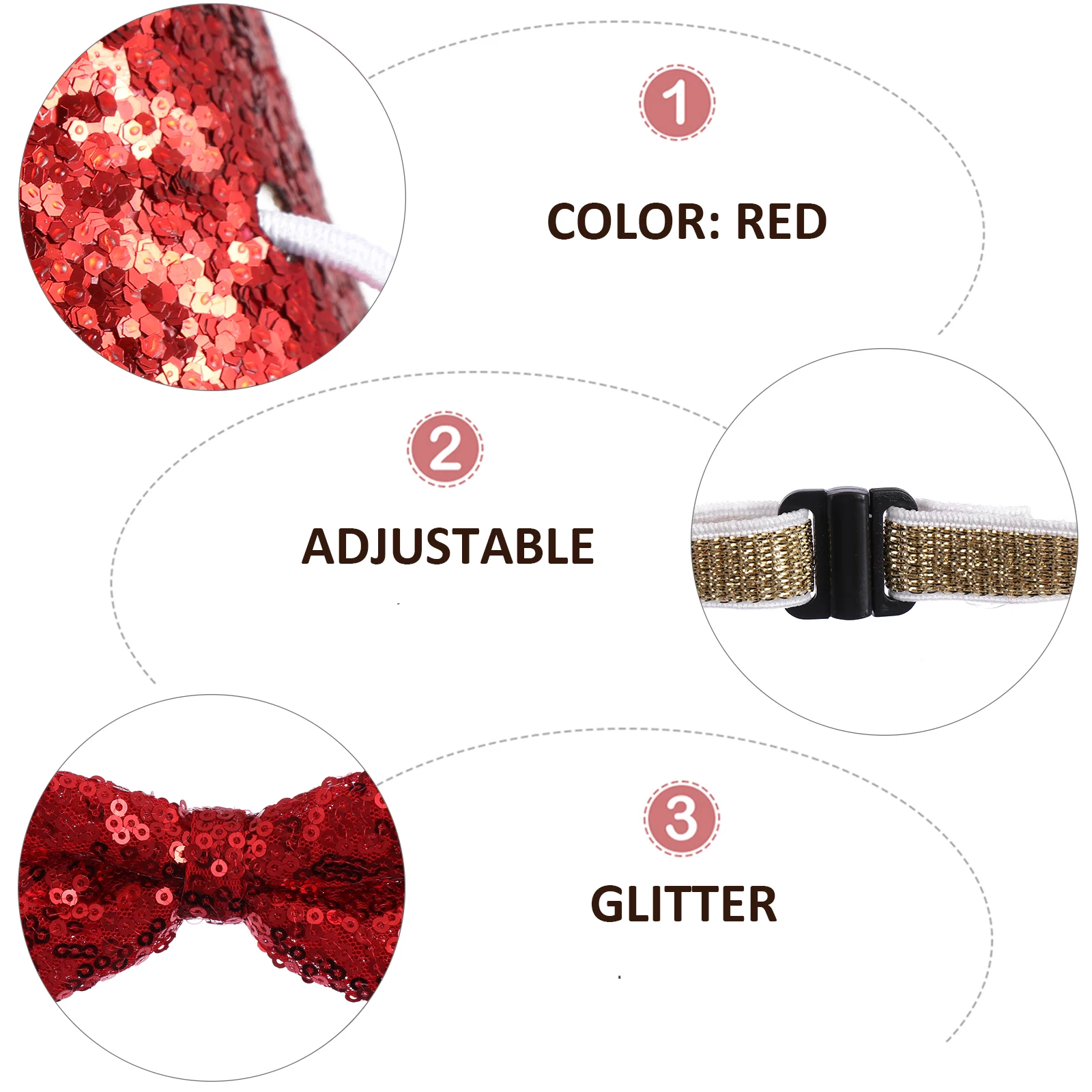 

1 set Christmas Headband Set Red Plastic Pet Costume for Dog Xmas Holiday Supplies Puppy Clothes Festive Accessories