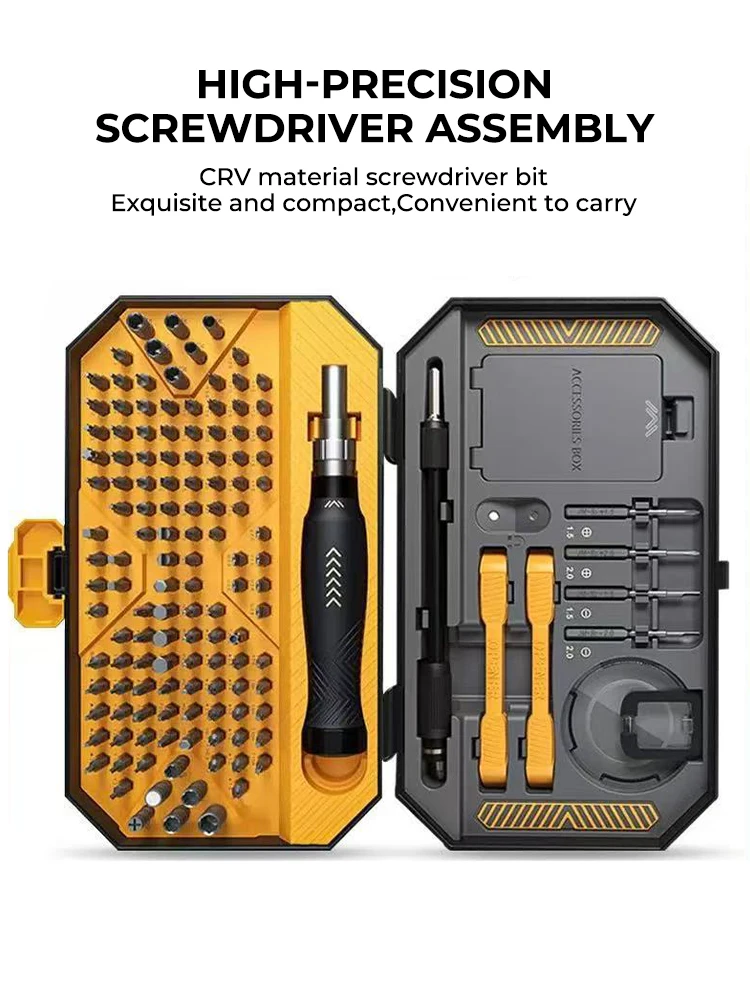 Juego de destornilladores de precisión 145 en 1, Kit de herramientas de reparación Manual profesional con cabezales de tornillo Torx T5 magnéticos para iPhone, PC, reloj DIY