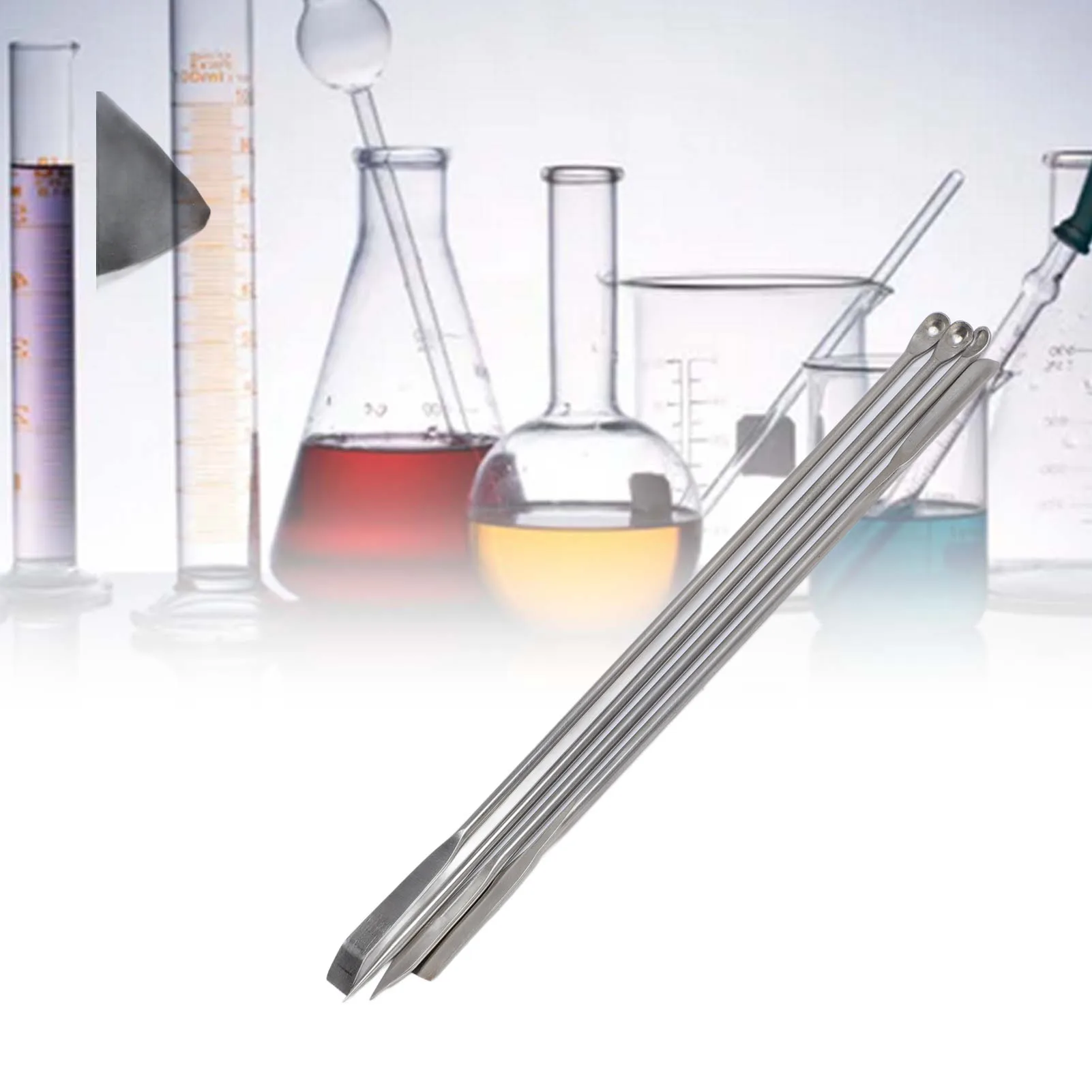 4Pcs Laboratory Spatula Set 304 Stainless Steel Lab Spoon Spatula Laboratory Sampling Spoon Mixing Spatula
