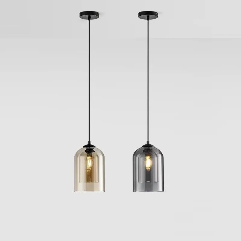 

Nordic minimalist glass pendant lamp, creative restaurant bar light, luxurious bedroom bedside lamp