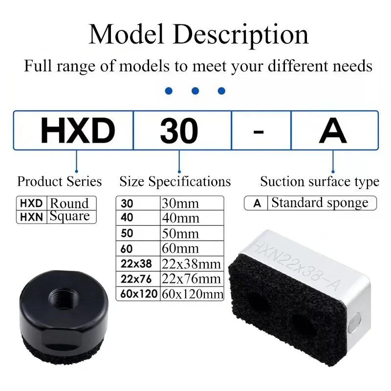 HXD HXN Series Vacuum Sponge Suction Cup Manipulator With bumper Bar HXD30-A HXD40-A HXN22X38-A HXN60X120-A-X